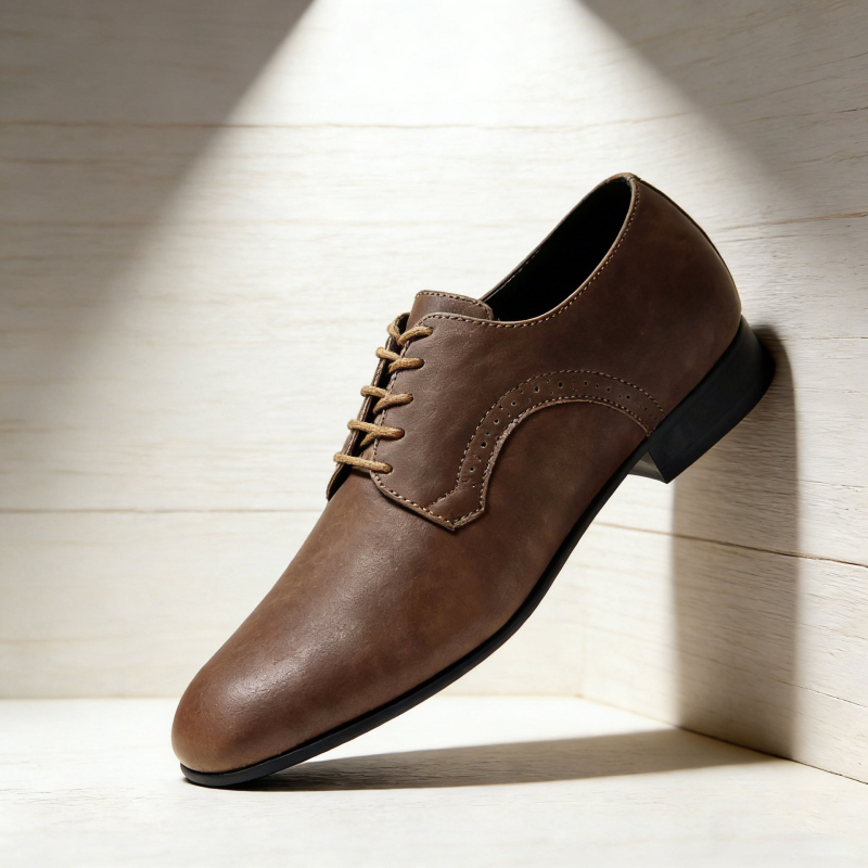 Unisex loaferi od top-grain kože, oštar nos, niski pet 1–3 cm, vezanje šnurkama, kožna uloška