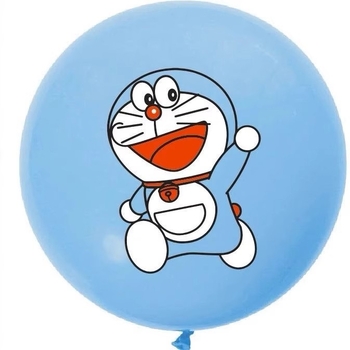 Latex kuglasti balon s karikaturnim motivima: lubenica, jagoda i nogomet — bez logotipa