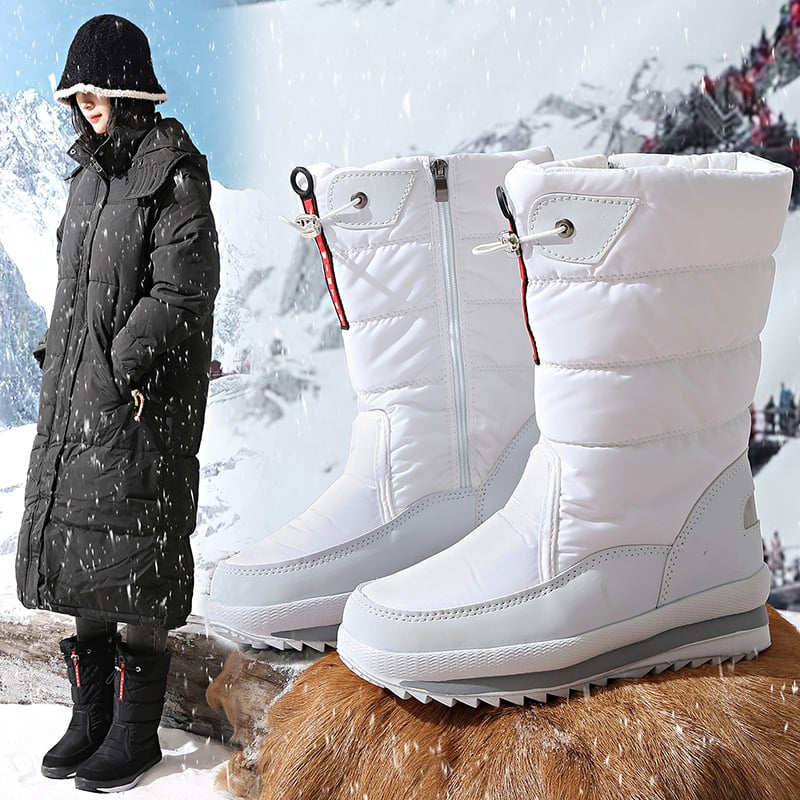 Zimske čizme za snijeg, unisex, podstavljene fleksom, gornji dio PU, protuklizna gumena potplat, niski potpetica (1–3 cm)