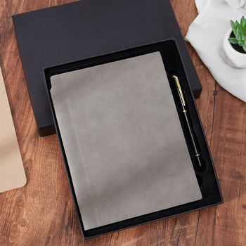 Notebook Bo Meng cu husă din piele sintetică, legare cu adeziv, hârtie Forest, 100–200 pagini, stil birou de afaceri