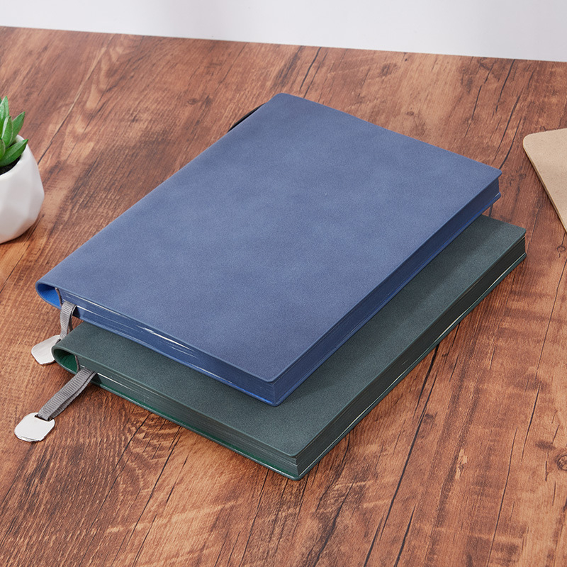 Notebook Bo Meng cu husă din piele sintetică, legare cu adeziv, hârtie Forest, 100–200 pagini, stil birou de afaceri