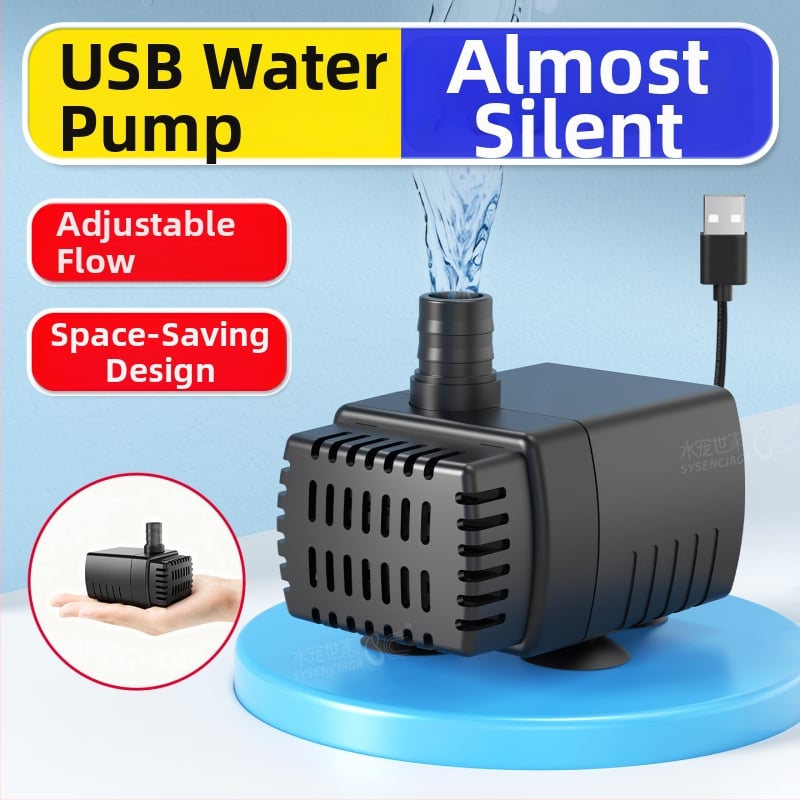 Υποβυθιζόμενη αντλία ενυδρείου, ABS υλικό, 5V, αθόρυβη λειτουργία, οξυγόνηση νερού ενυδρείου