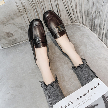 Γυναικείοι λοφτέρες με τετράγωνη μύτη, ιαπωνικού στυλ, συνθετικό δέρμα επάνω, EVA πάτος, καουτσούκ σόλα