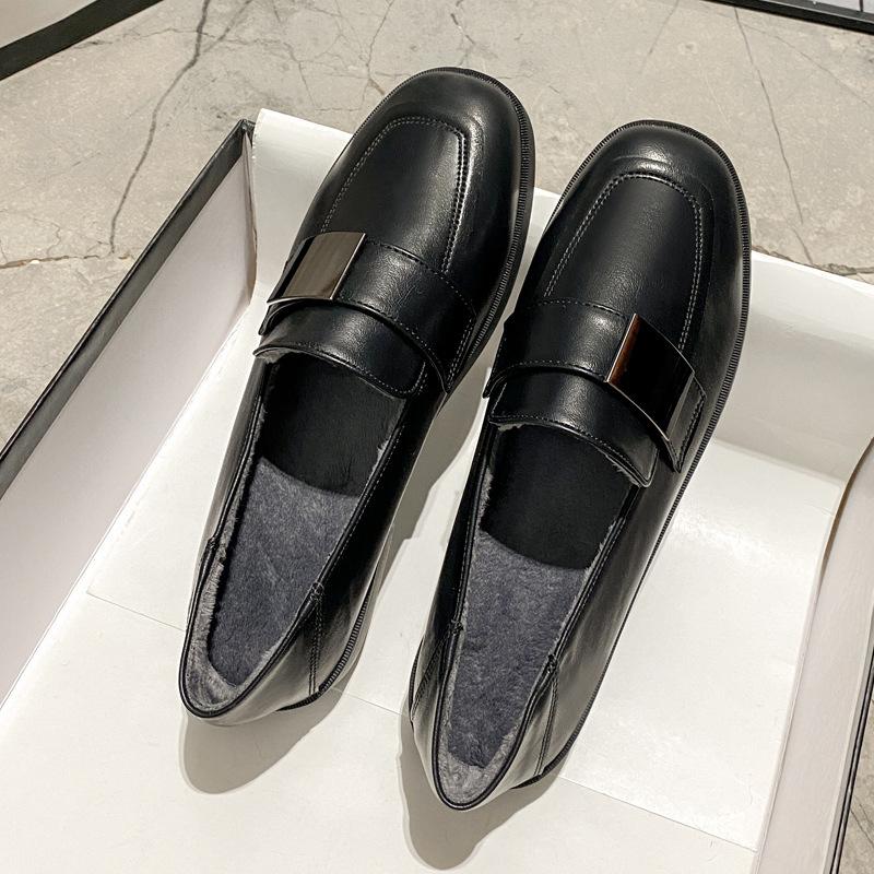 Γυναικείοι λοφτέρες με τετράγωνη μύτη, ιαπωνικού στυλ, συνθετικό δέρμα επάνω, EVA πάτος, καουτσούκ σόλα