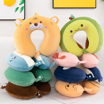 У-образна възглавница за пътуване с мемори пяна (пълнеж: мемори пяна; форма: U; стил: карикатурен; за възрастни)