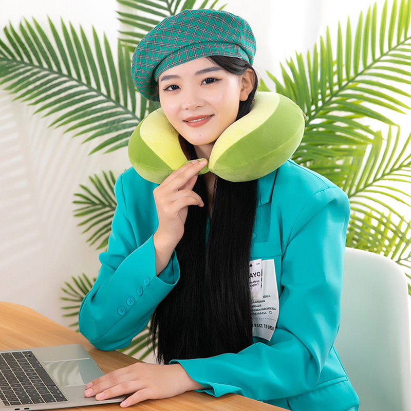 У-образна възглавница за пътуване с мемори пяна (пълнеж: мемори пяна; форма: U; стил: карикатурен; за възрастни)