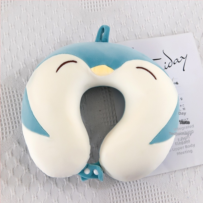 У-образна възглавница за пътуване с мемори пяна (пълнеж: мемори пяна; форма: U; стил: карикатурен; за възрастни)