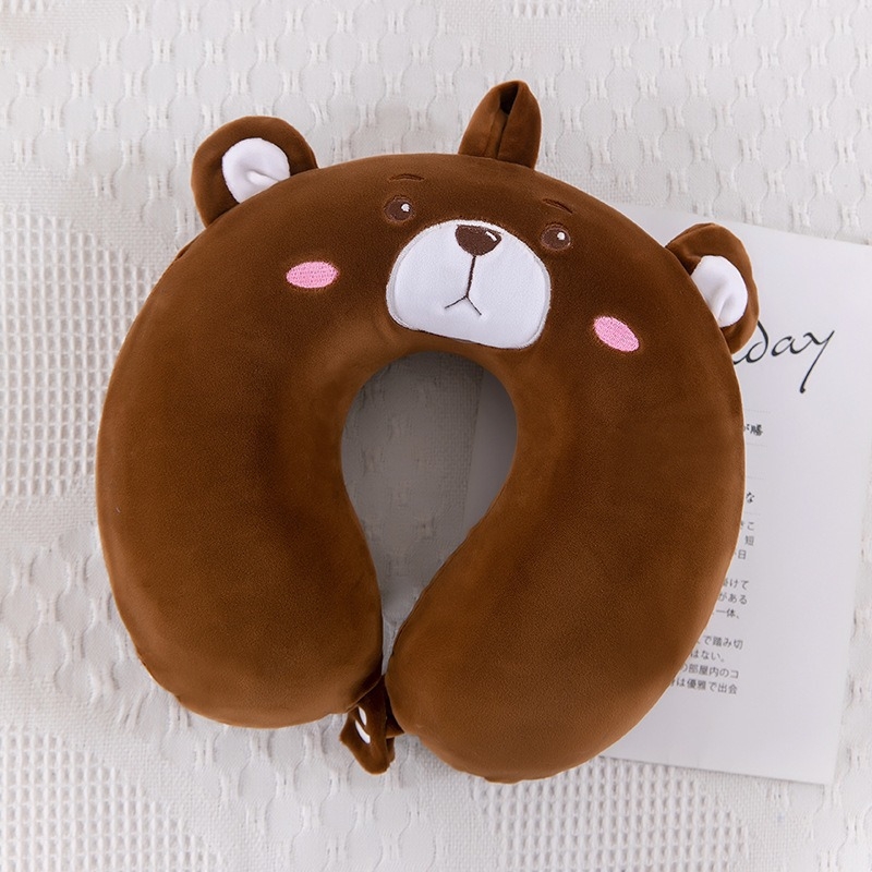 У-образна възглавница за пътуване с мемори пяна (пълнеж: мемори пяна; форма: U; стил: карикатурен; за възрастни)