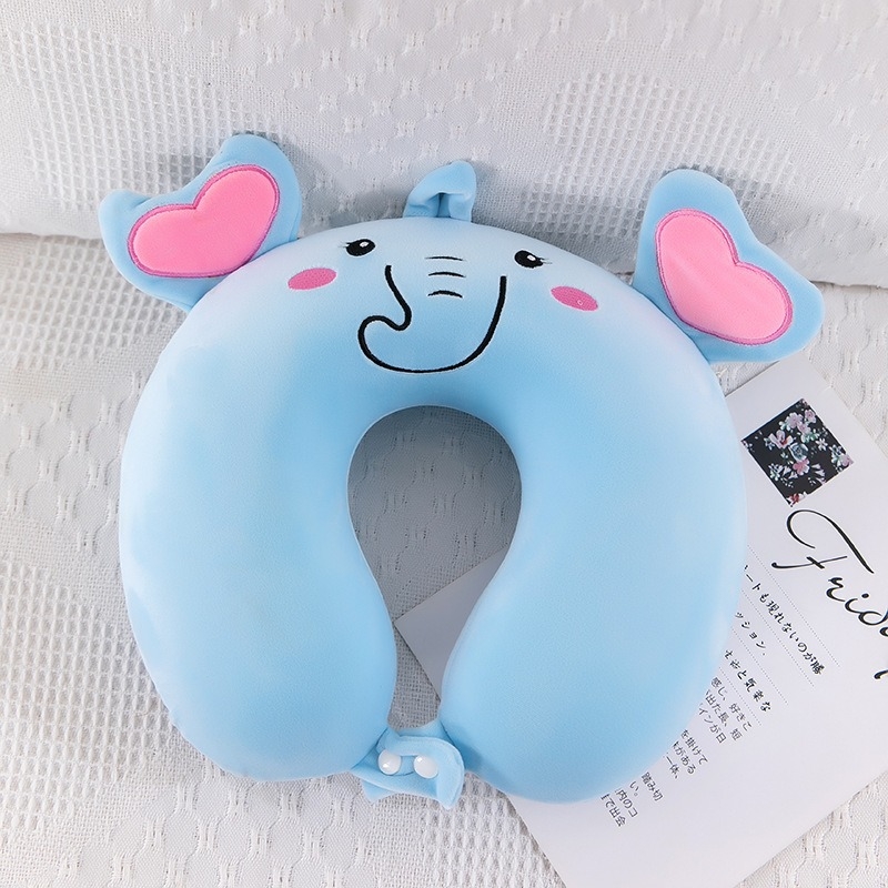 У-образна възглавница за пътуване с мемори пяна (пълнеж: мемори пяна; форма: U; стил: карикатурен; за възрастни)