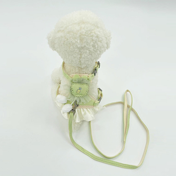 Mačji povodac s teleskopskim povlačenjem i anti-escape prsni remen, poliester, I-oblik dizajn