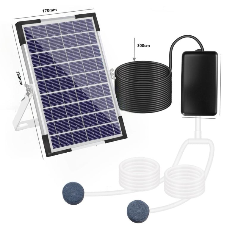 Solarna vanjska pumpa za oksigenaciju za ribnjake i mala vrtna jezera, 5 W oksigenator visoke snage s baterijom