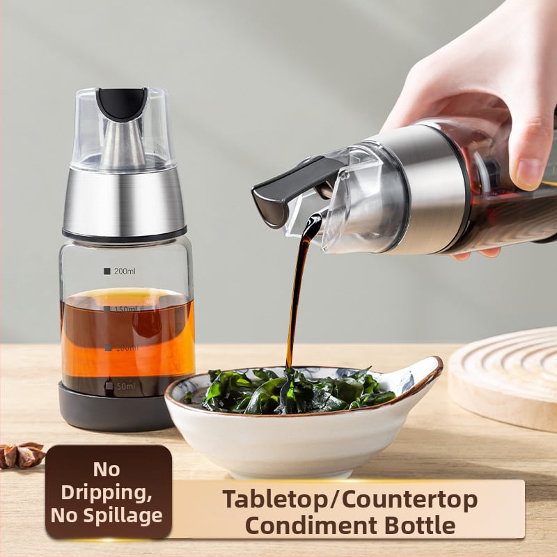 Sticlă de condimente pentru sos de soia, oțet și ulei de susan - sticlă borosilicat de înaltă rezistență, porționată, stil luxuos ușor, origine: Chaozhou