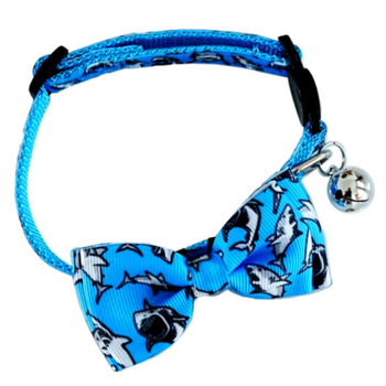 Mačji ogrlica s ispisanom mašnicom - podesiva, poliester, marka New Music, kod C817c, za mačke