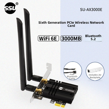 Cardă PCIe pentru desktop AX210S, WiFi 6, 5374 Mbps, Bluetooth 5.2