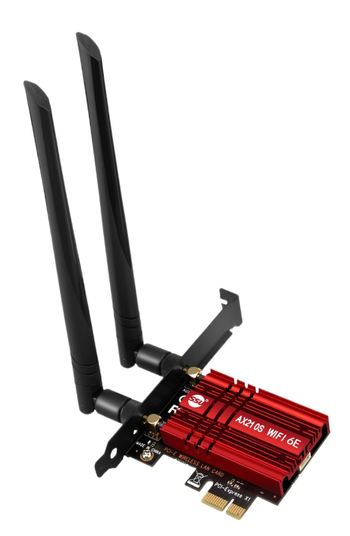 Cardă PCIe pentru desktop AX210S, WiFi 6, 5374 Mbps, Bluetooth 5.2