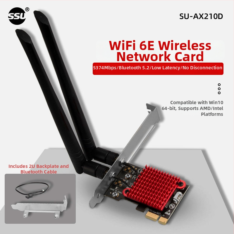 Cardă PCIe pentru desktop AX210S, WiFi 6, 5374 Mbps, Bluetooth 5.2
