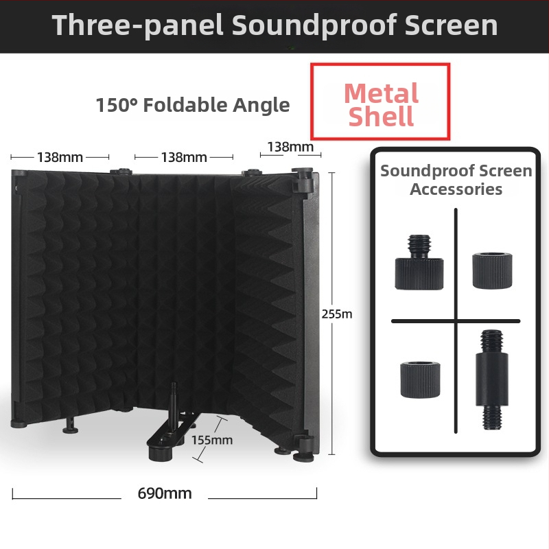 Шумопоглъщащ капак за микрофон – J.i.a M3/M5, аудио аксесоари, абсорбция на шум, метален, сгъваем