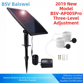 Solarna oksigen pumpa za ribnjak i vrt, vanjska upotreba, protok zraka 0.9 L/min, baterija 18650 2200 mAh, težina 0.65 kg