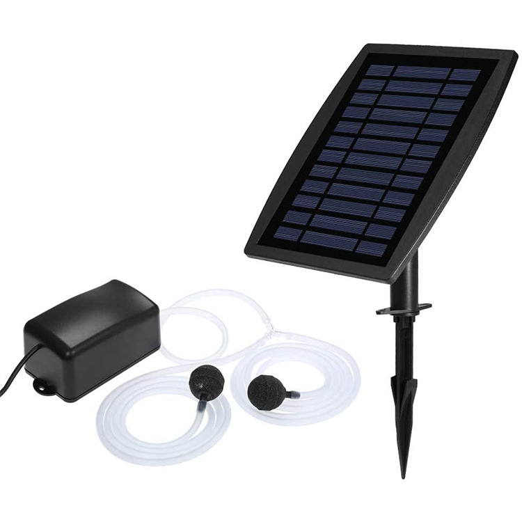 Solarna oksigen pumpa za ribnjak i vrt, vanjska upotreba, protok zraka 0.9 L/min, baterija 18650 2200 mAh, težina 0.65 kg