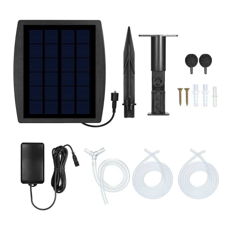 Solarna oksigen pumpa za ribnjak i vrt, vanjska upotreba, protok zraka 0.9 L/min, baterija 18650 2200 mAh, težina 0.65 kg