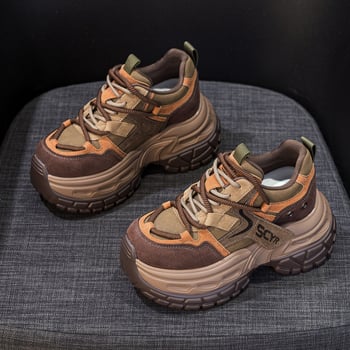 Ženske tenisice s debelim potplatom, 2026 proljeće – novi model, skrivena visina, vintage boje, casualsportske tenisice