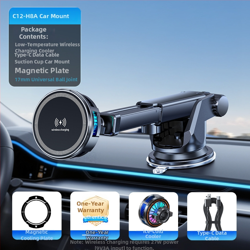 H8A-15W Bezdrôtové nabíjanie s magnetickým chladením radiátora, MagSafe hlava, Type-C rozhranie, plast a kov