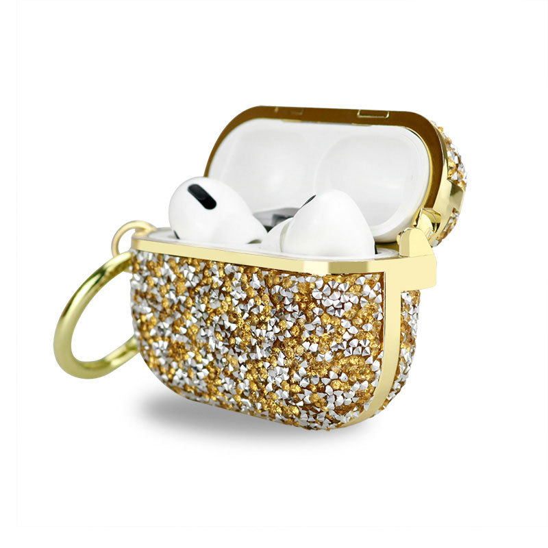 Husă Hard Shell pentru AirPods Pro 2/3 cu cristale electroplate, Material PC, Proces de adeziv, Compatibil Apple AirPods Pro