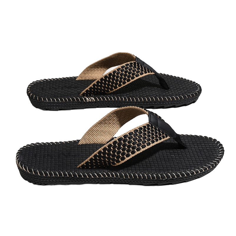 Jing'an férfi flip-flopok, nyitott lábujjakkal, textil felső, EVA talp, mindennapi lazítás, beltéri/kültéri használat