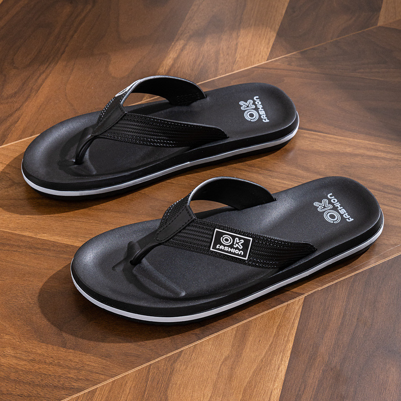 Férfi PVC flip-flop papucs, felső PVC, talp PVC, Goodyear talp, strandos stílus, 2024 nyári kiadás