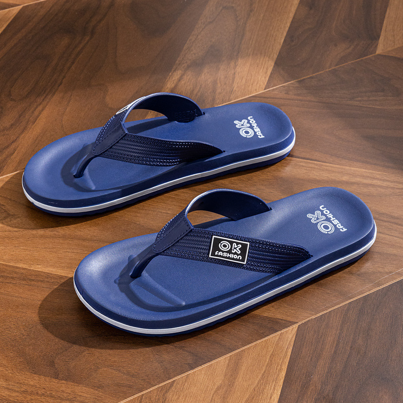 Férfi PVC flip-flop papucs, felső PVC, talp PVC, Goodyear talp, strandos stílus, 2024 nyári kiadás