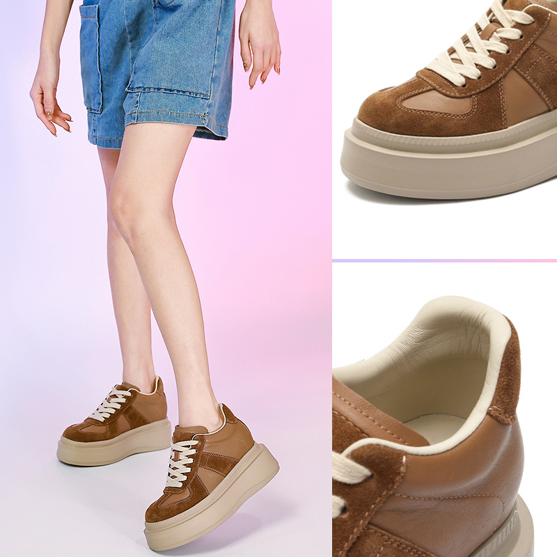 Rejtett sarkú platform cipő juhbőr felsőrész, slip-on zárás, 6-8 cm sarokmagasság, habgumi talp