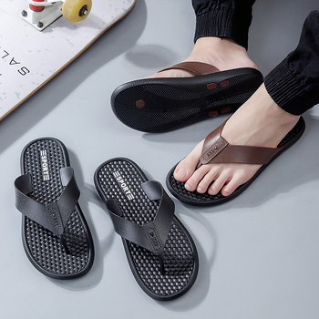 Férfi flip-flop papucs – nyitott orrú, mindennapi lazítás; felső PVC, talp PVC, talp injekciós formázással