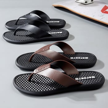 Férfi flip-flop papucs – nyitott orrú, mindennapi lazítás; felső PVC, talp PVC, talp injekciós formázással