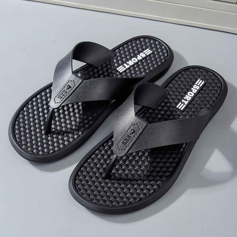 Férfi flip-flop papucs – nyitott orrú, mindennapi lazítás; felső PVC, talp PVC, talp injekciós formázással
