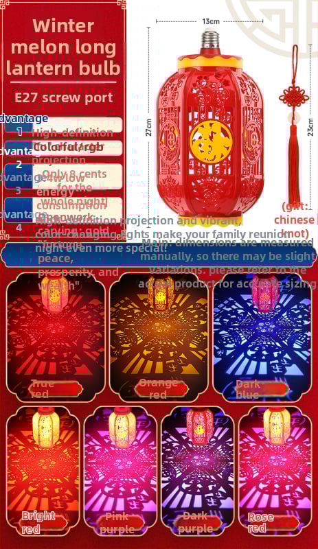 LED Νέον Φως για το Νέο Έτος - Υποδοχή E27, Κυκλικό/Εξάγωνο Σχήμα, Πλαστικό Κέλυφος, Μοντέλο New Year Bulb, Τάση 220V