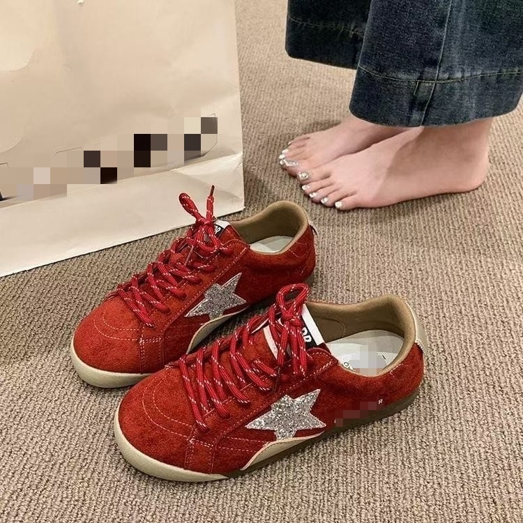 Retro ženske tenisice, okrugli vrh, PU gornji dio, niski profil, gumeni potplat