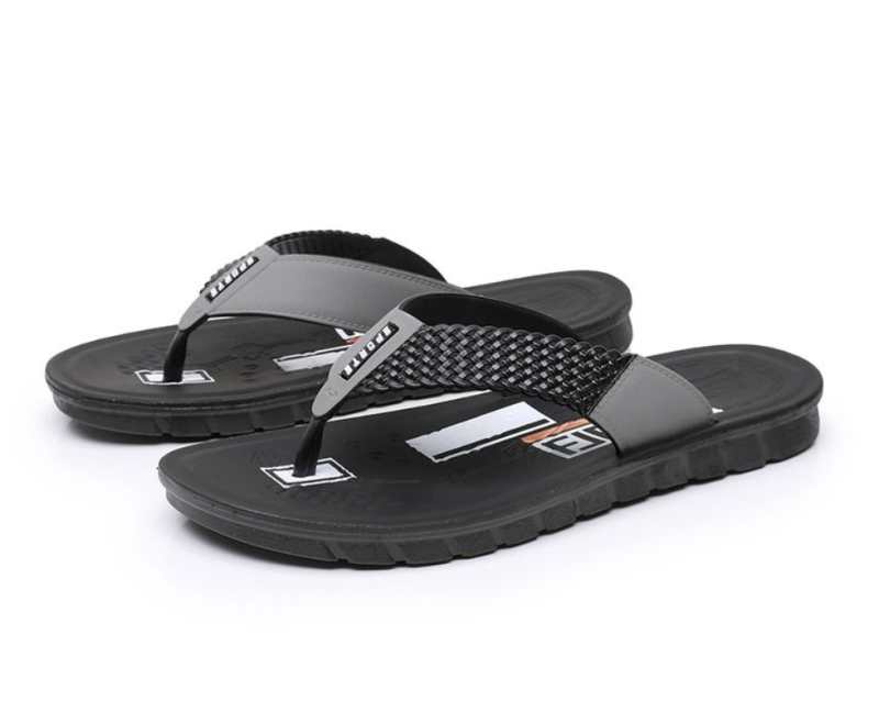Férfi szandálok PVC felsőrésszel és PVC talppal, injekciós öntési talppal, sík sarok, divatos stílus