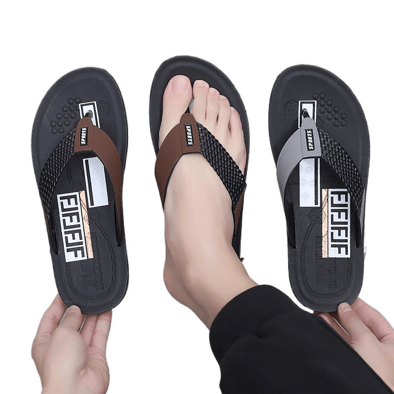 Férfi szandálok PVC felsőrésszel és PVC talppal, injekciós öntési talppal, sík sarok, divatos stílus