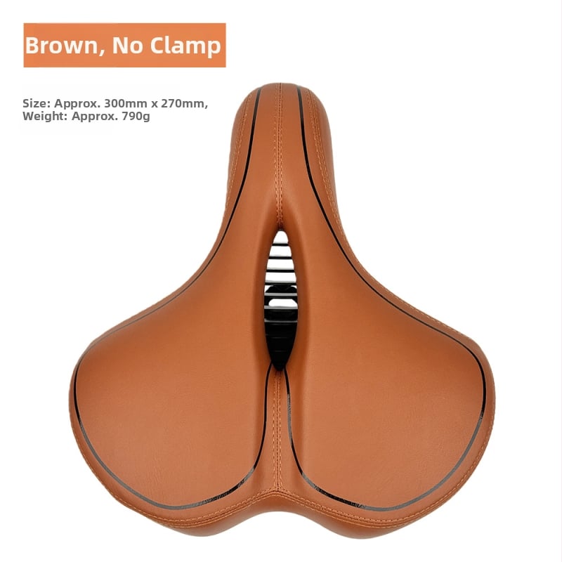 Le Wei ποδηλατικό κάθισμα, διευρυμένο, παχύτερο και μαλακό, καθολικό. Υλικά: PU δέρμα, αφρός μνήμης υψηλής ελαστικότητας, βάση PA12, χάλυβας άνθρακα για απορρόφηση κραδασμών. Βάρος: 790 g χωρίς κλιπ.