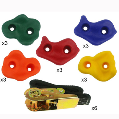 Gyermekeknek készült hegymászó kő szenzoros szabadtéri játékhoz — műanyag, 10 darabos készlet