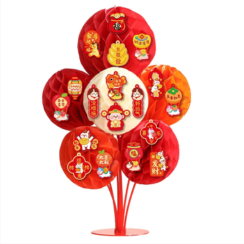 Papirnate kuglice u obliku saća za viseće dekoracije – dekor prostora, materijal: papir, stil: svečano/Novu godinu, proljetni festival, marka Orange Promise Billion