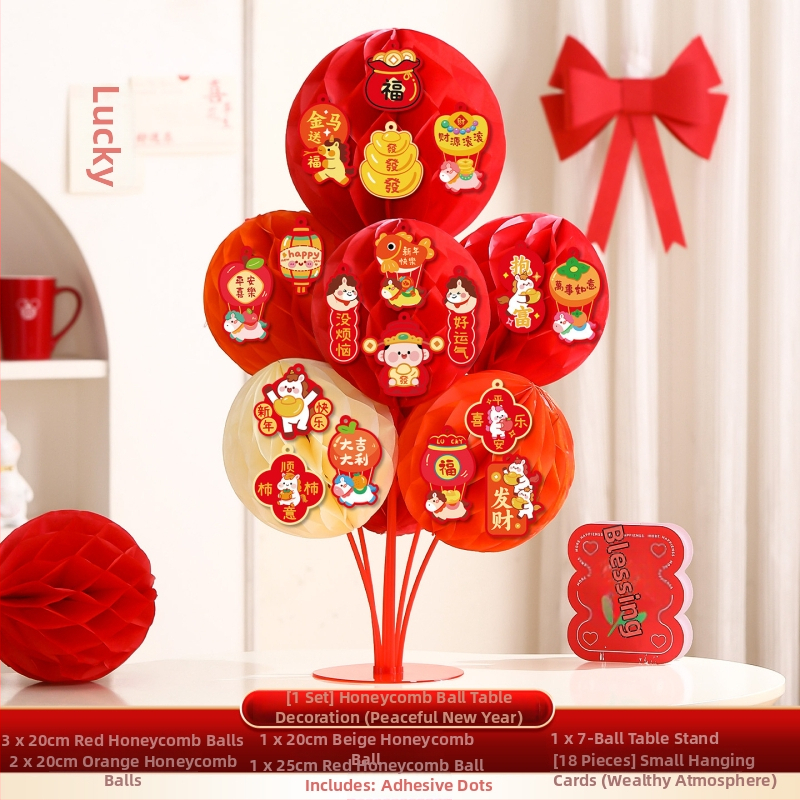 Papirnate kuglice u obliku saća za viseće dekoracije – dekor prostora, materijal: papir, stil: svečano/Novu godinu, proljetni festival, marka Orange Promise Billion