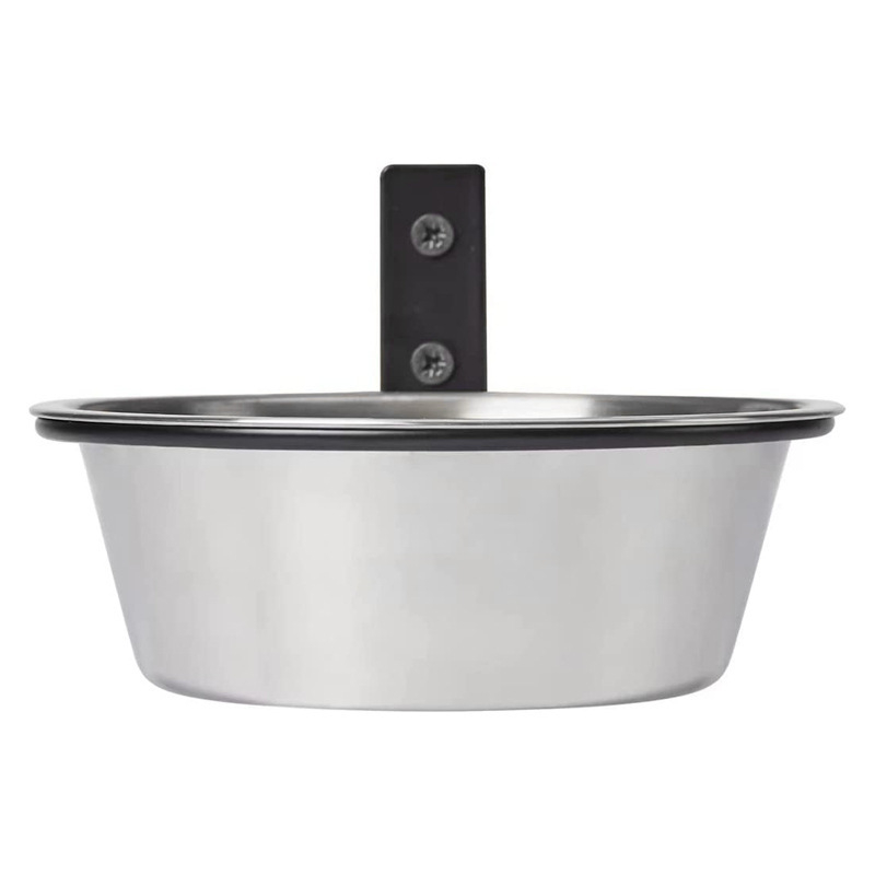 Falra szerelhető rozsdamentes acélból készült tál az etetéshez, összecsukható, dőlés elleni, osztott kialakítás