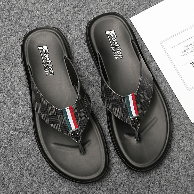 Férfi nyári tengerparti szandálok, nyitott lábujjakkal, laza stílus, PU felsőrész, poliuretán talp, flip-flop zárás