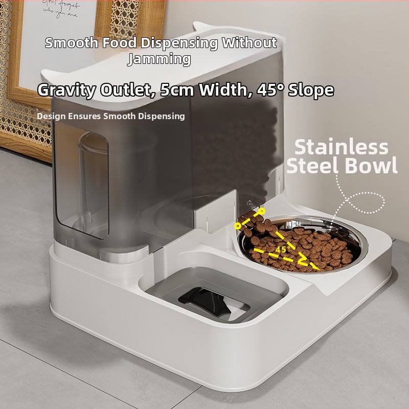 Berry Διπλό μπολ γάτας με αυτόματο δοχείο πόσης και φαγητού, ενσωματωμένο σετ ποτίσματος και ταΐσματος