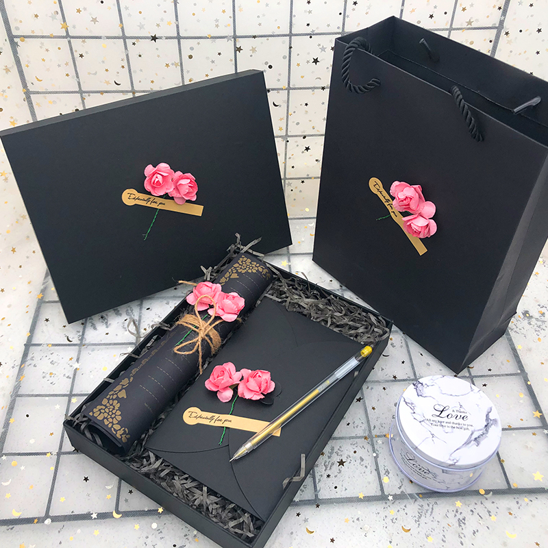 Levélpapír és boríték ajándékdoboz szett kínai stílusban, megfelelő ajándék új otthonba osztálytársnak