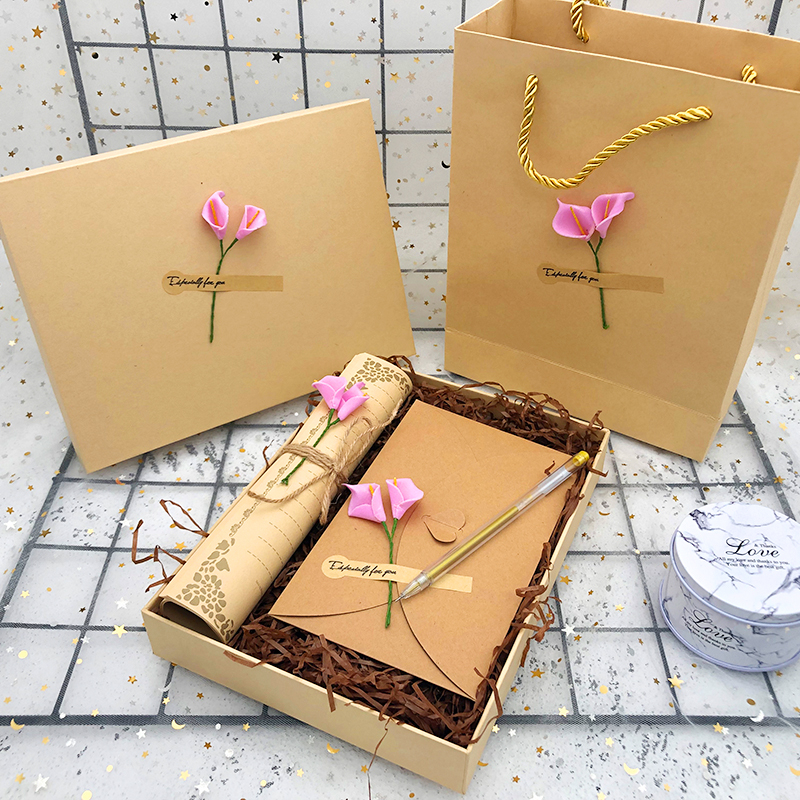 Levélpapír és boríték ajándékdoboz szett kínai stílusban, megfelelő ajándék új otthonba osztálytársnak