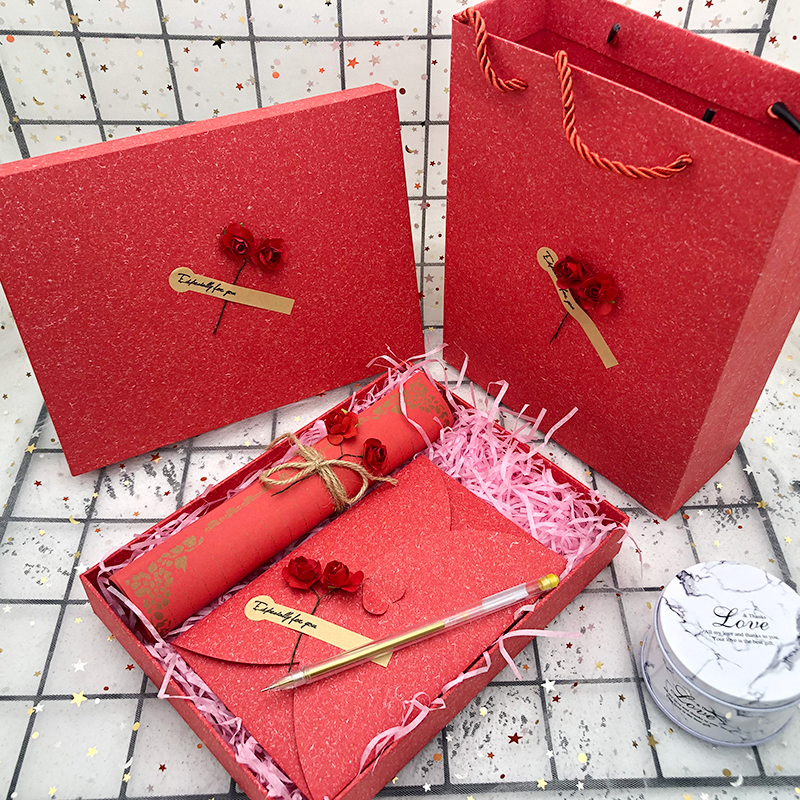 Levélpapír és boríték ajándékdoboz szett kínai stílusban, megfelelő ajándék új otthonba osztálytársnak