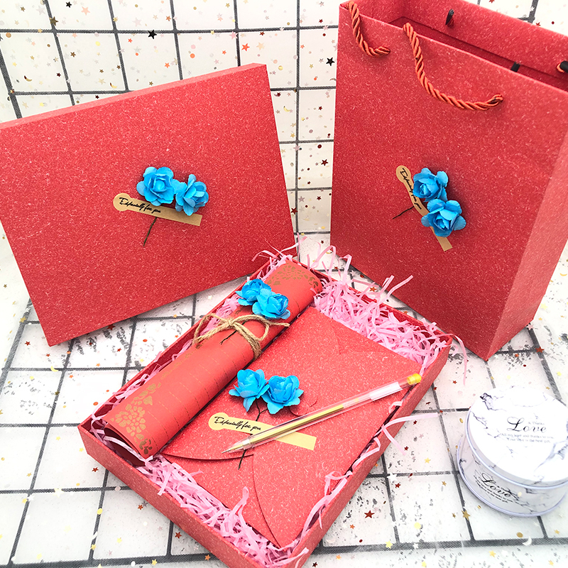 Levélpapír és boríték ajándékdoboz szett kínai stílusban, megfelelő ajándék új otthonba osztálytársnak