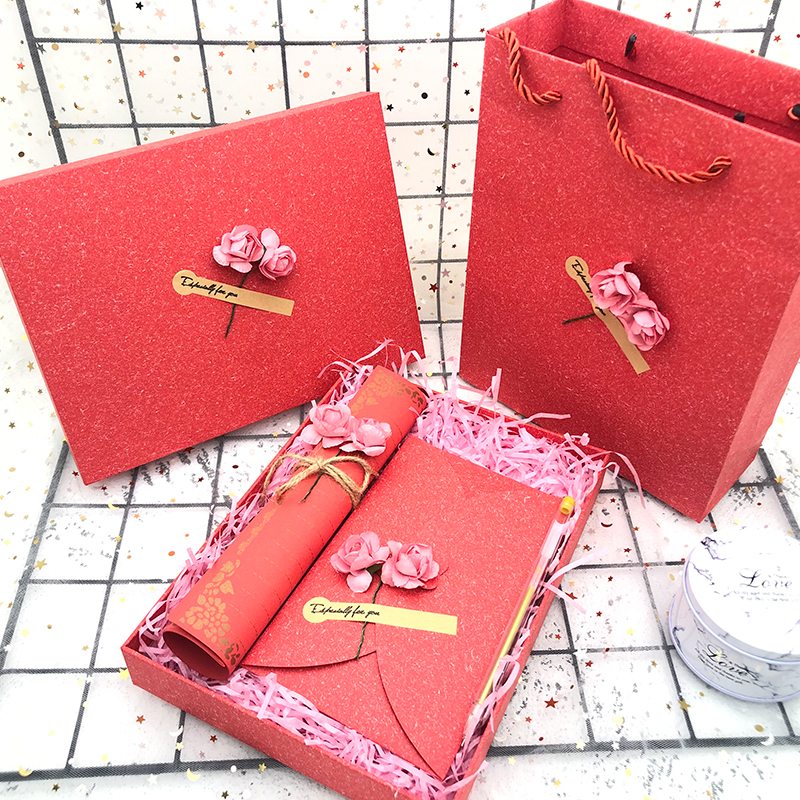Levélpapír és boríték ajándékdoboz szett kínai stílusban, megfelelő ajándék új otthonba osztálytársnak
